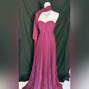 Elegant Purple Strapless Dress